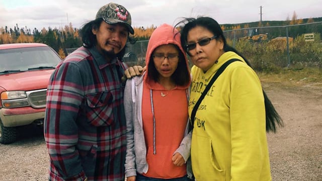 Kanina Sue Turtle, middle, with father Clarence Suggashis and mother Barbara Suggashie visiting Poplar Hill First Nation for a funeral Oct. 18, 2016. She died by suicide Oct. 29, 2016. Photo provided by family.
