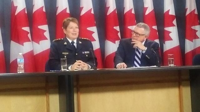 RCMP Commissioner Brenda Lucki, and Public Safety Minister Ralph Goodale. May 7. 2018