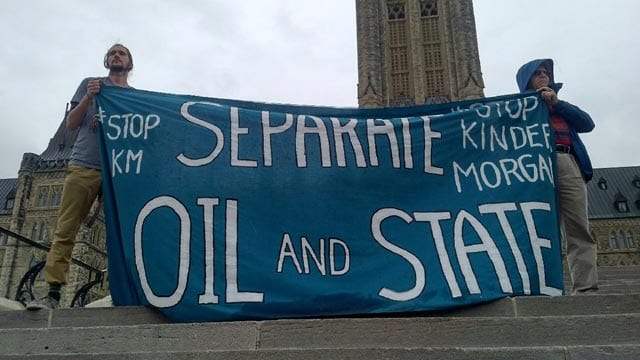 Anti-Trans Mountain Pipeline rally on Parliament Hill May 22, 2018