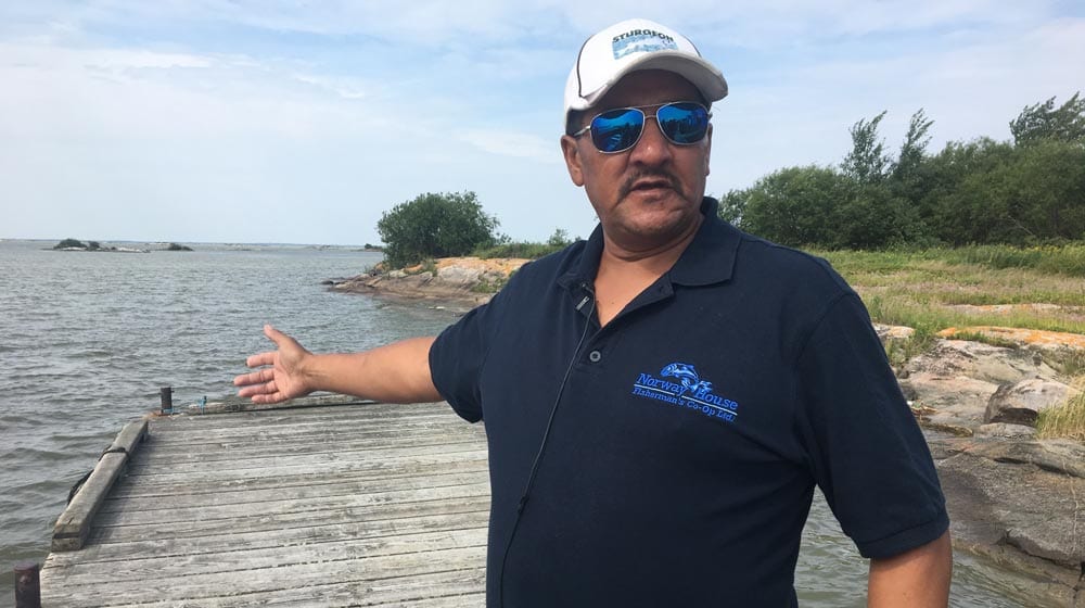 ChrisClarke: Norway House Fisherman's Co-op President Chris Clarke says despite his community's settlement with Hydro more than 20 years ago, the waters are still polluted, fish populations are dwindling, and his people are struggling to hold on to their way of life. Photo: Justin Brake/APTN
